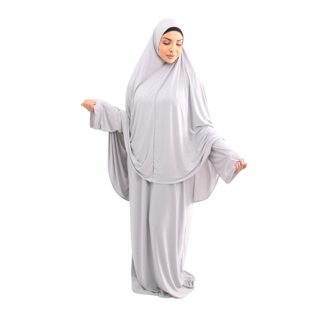 Abaya + Khimar Zweiteiler - Grey l Premium Set