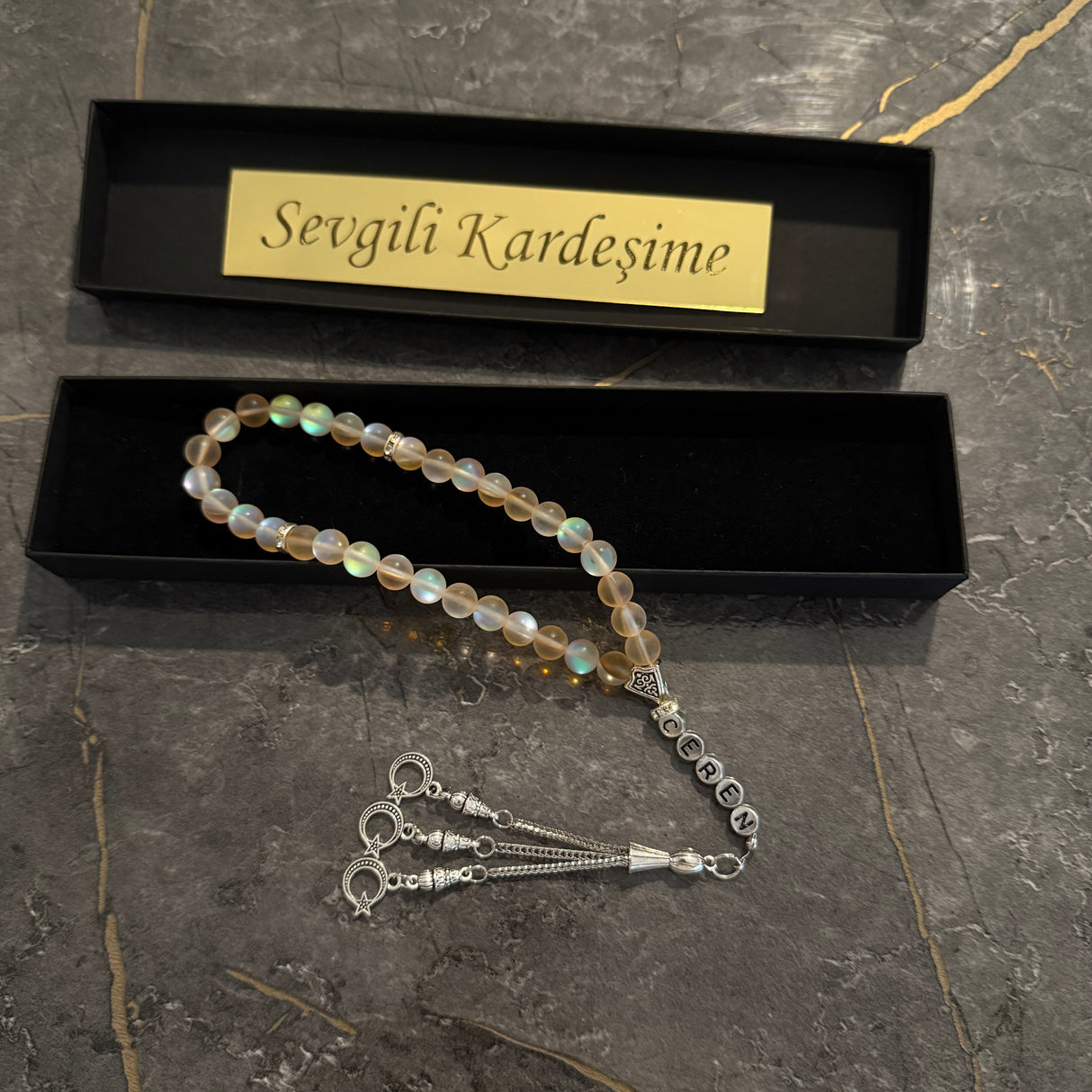 3er Set - 3 Personalisierte Tesbihs + Box