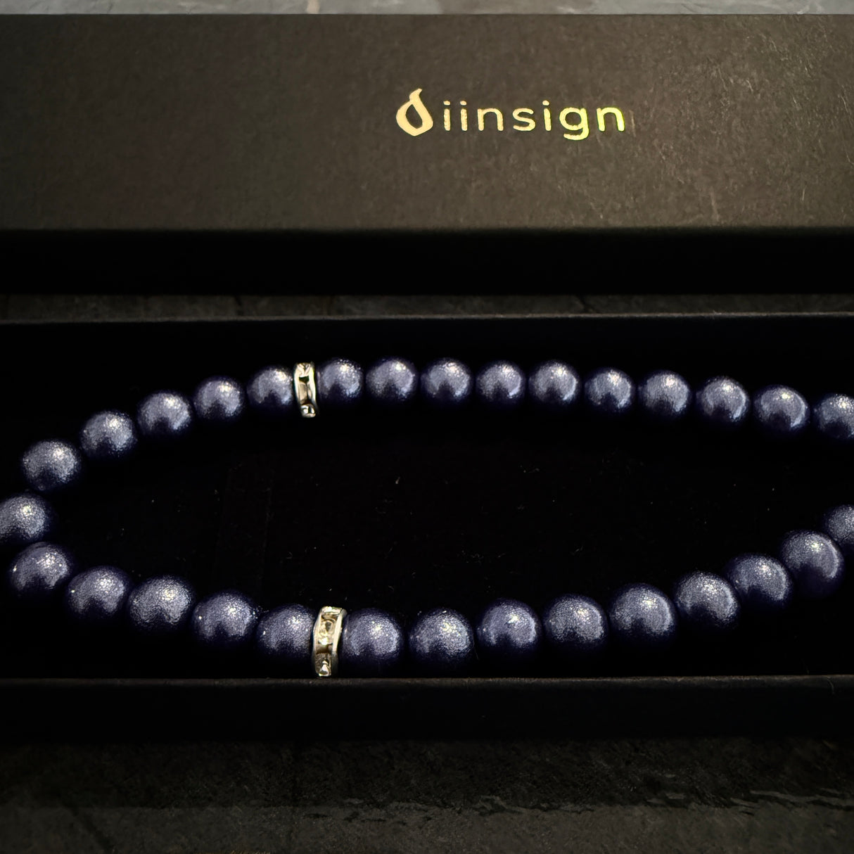 Tesbih mit Name + BOX mit Wunschtext - Dark Blue