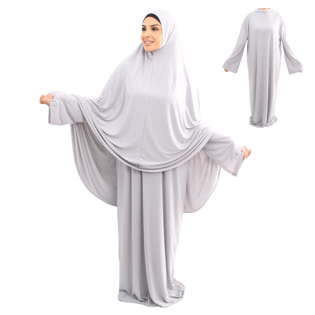 Abaya + Khimar Zweiteiler - Grey l Premium Set