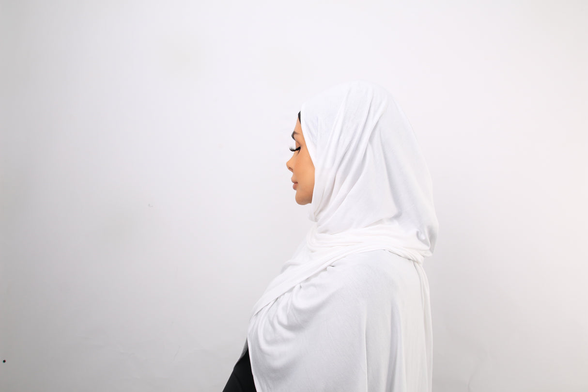 Jersey Hijab - White