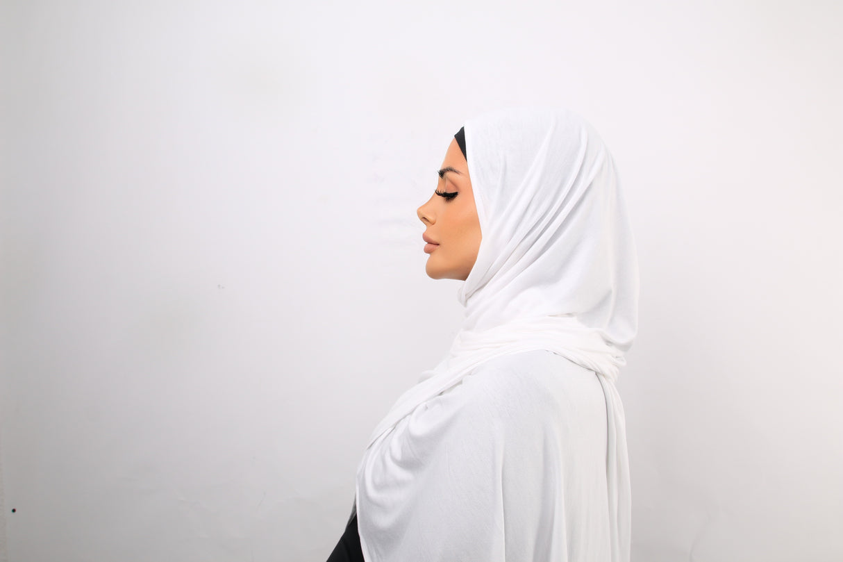 Jersey Hijab - White