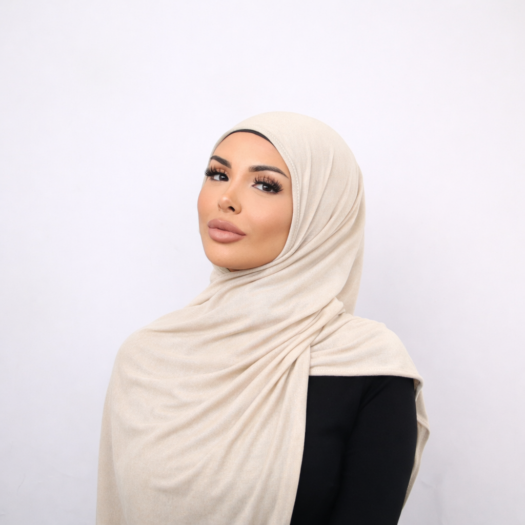 Jersey Hijab - Creme