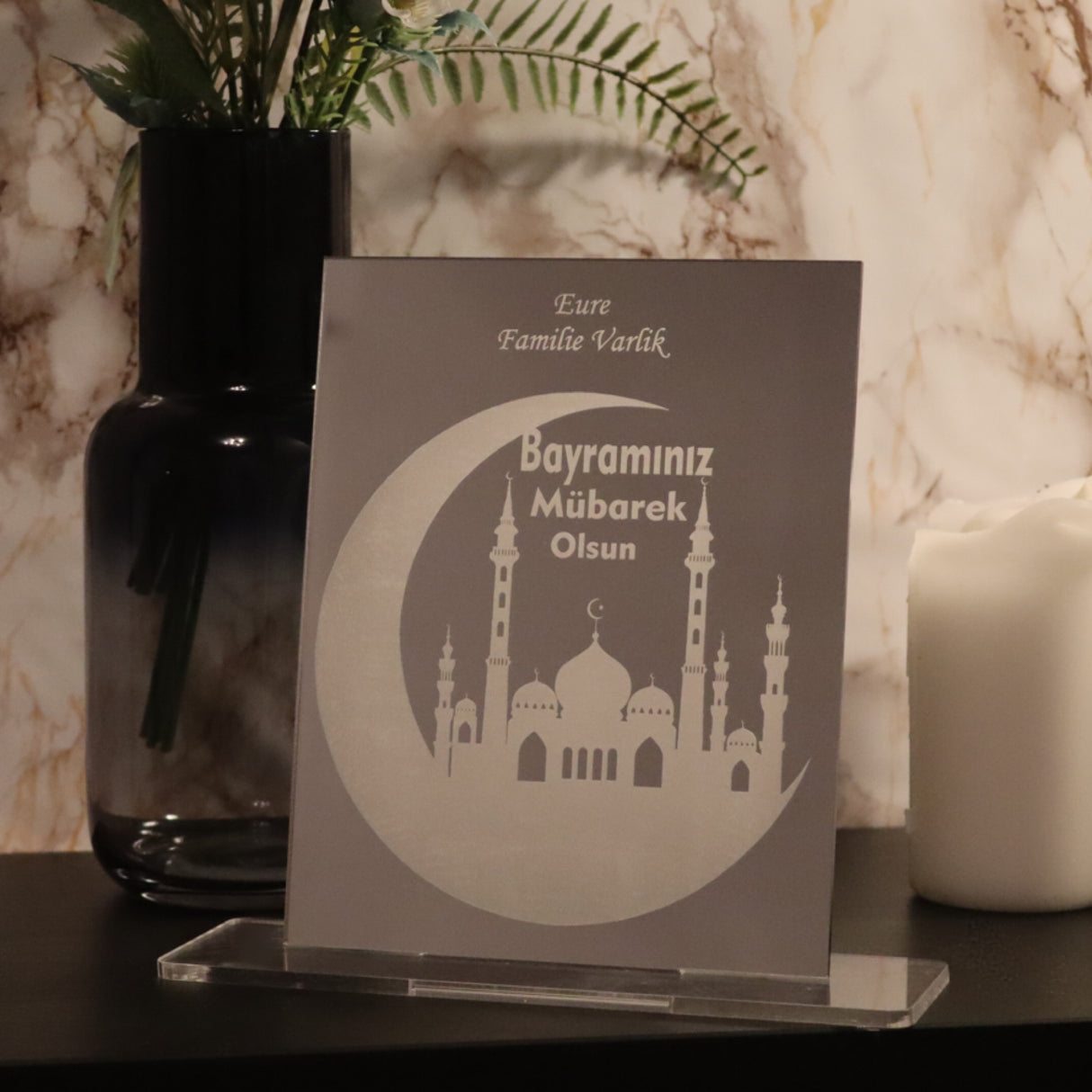 Personalisierte Bayram Deko als Aufsteller