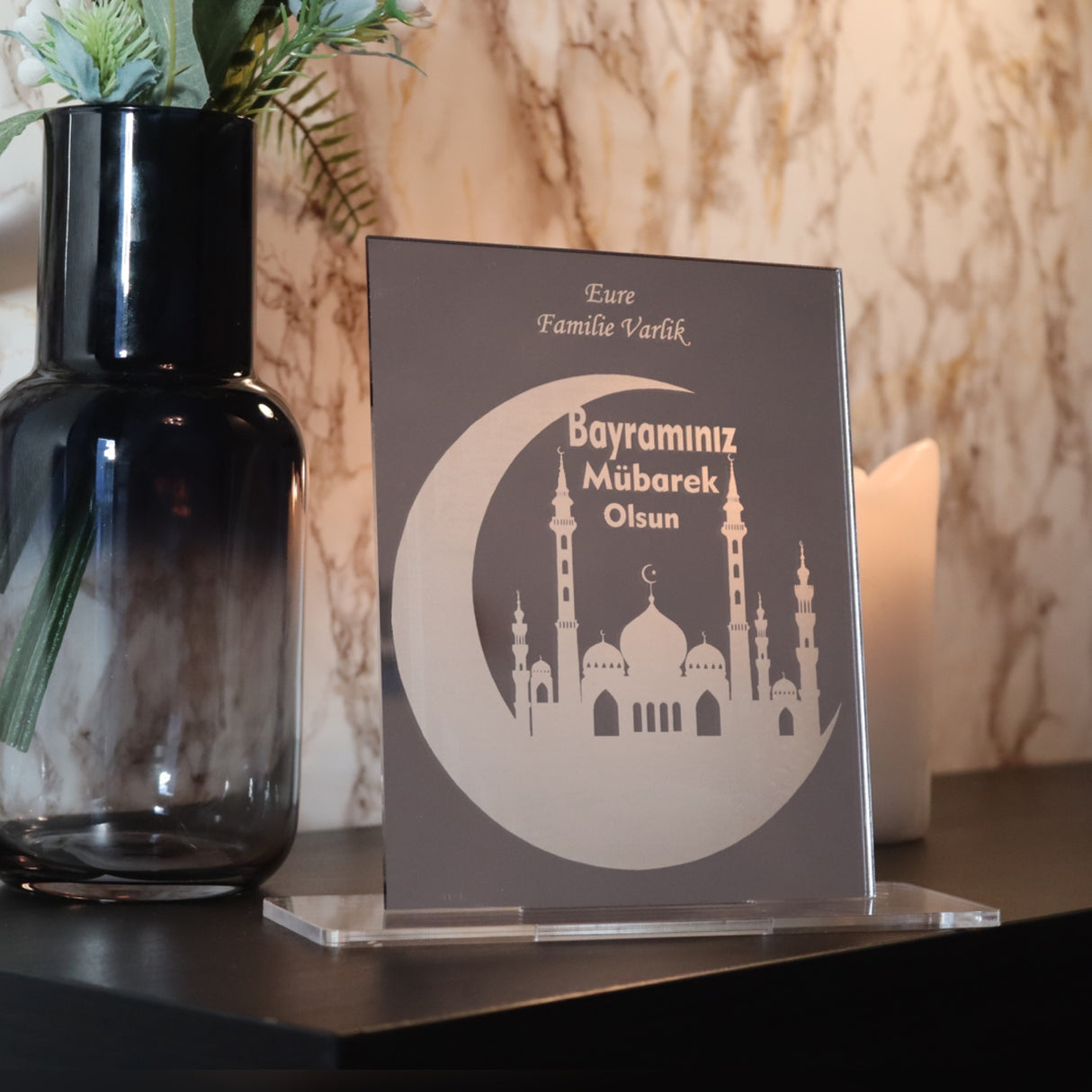 Personalisierte Bayram Deko als Aufsteller