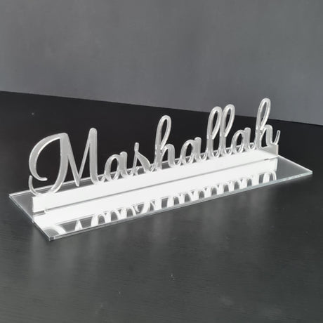 Mashallah Tischdeko als Aufsteller in Silber