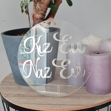 Kiz evi naz evi Türschild in Silber