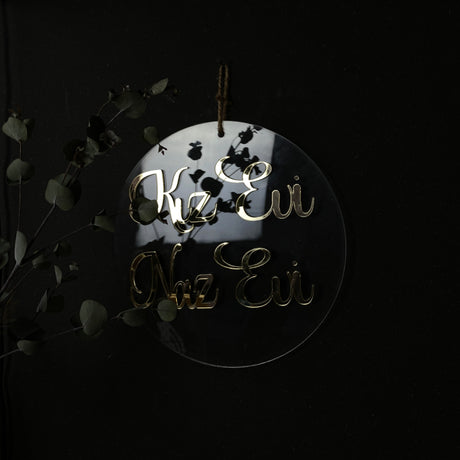 Kiz evi naz evi Türschild in Gold