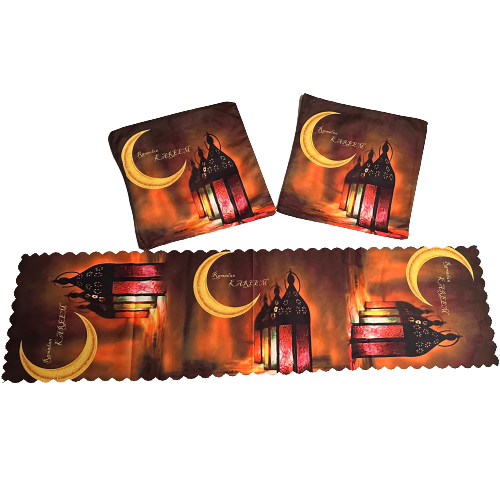 Table runner and cushion cover for Ramadan