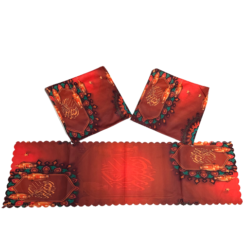 Table runner and cushion cover for Ramadan