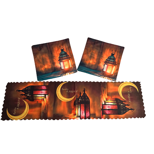 Table runner and cushion cover for Ramadan