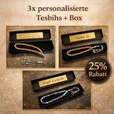 3er Set - 3 Personalisierte Tesbihs + Box