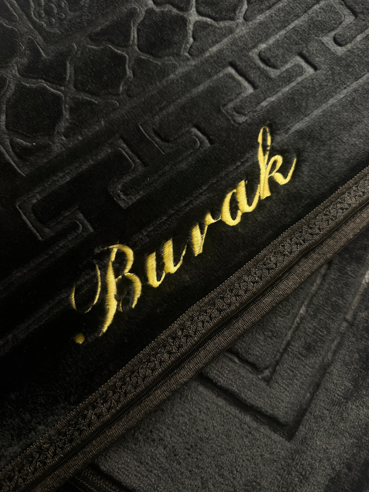 Special Set - Tesbih mit Name + BOX mit Wunschtext - Anthrazit + Gebetsteppich