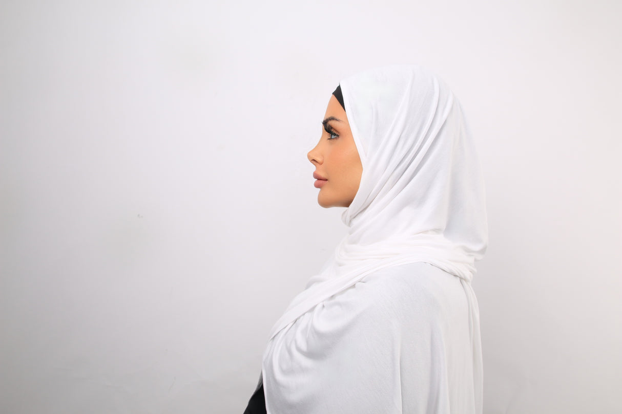 Jersey Hijab - White