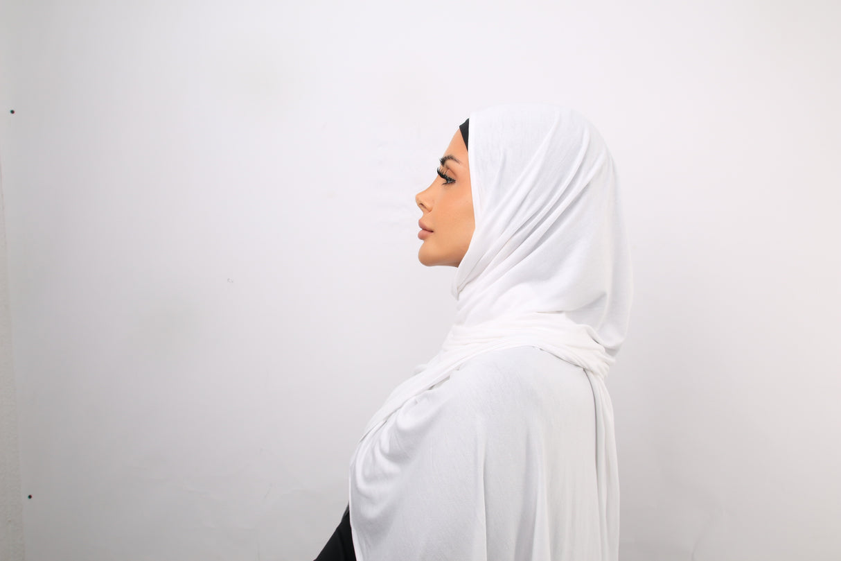 Jersey Hijab - White