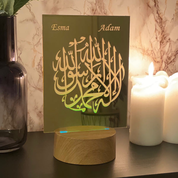 Personalisiertes islamisches Geschenk mit LED – Schahada