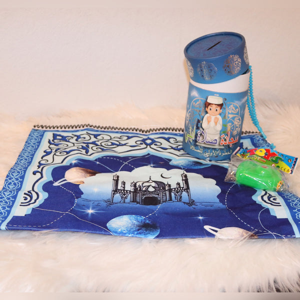 Gebetsteppich für Kinder in Geschenkbox in blau