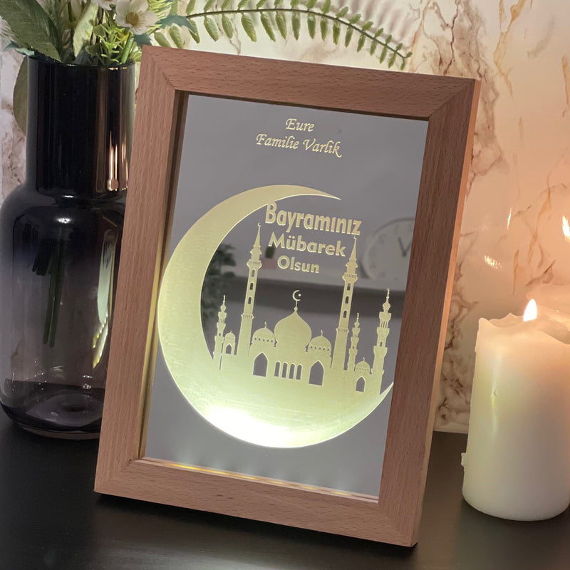 Personalisierte Bayram Deko mit LED–Bilderrahmen