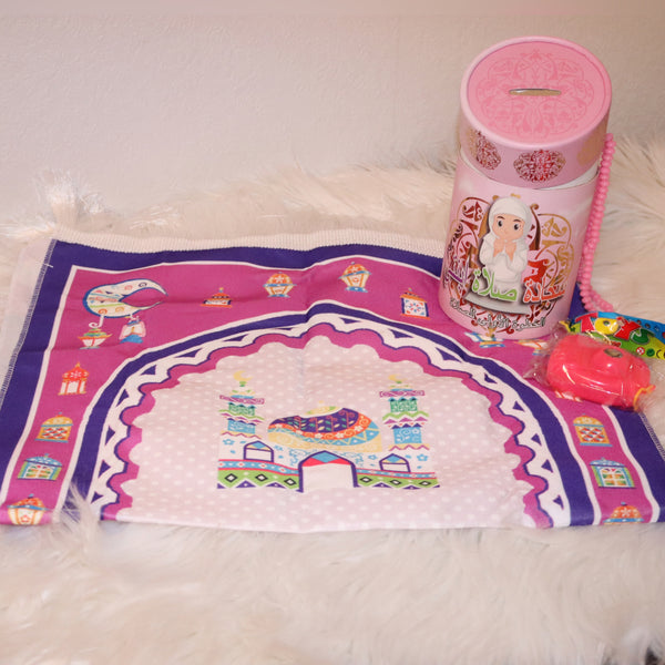 Gebetsteppich für Kinder in Geschenkbox in rosa