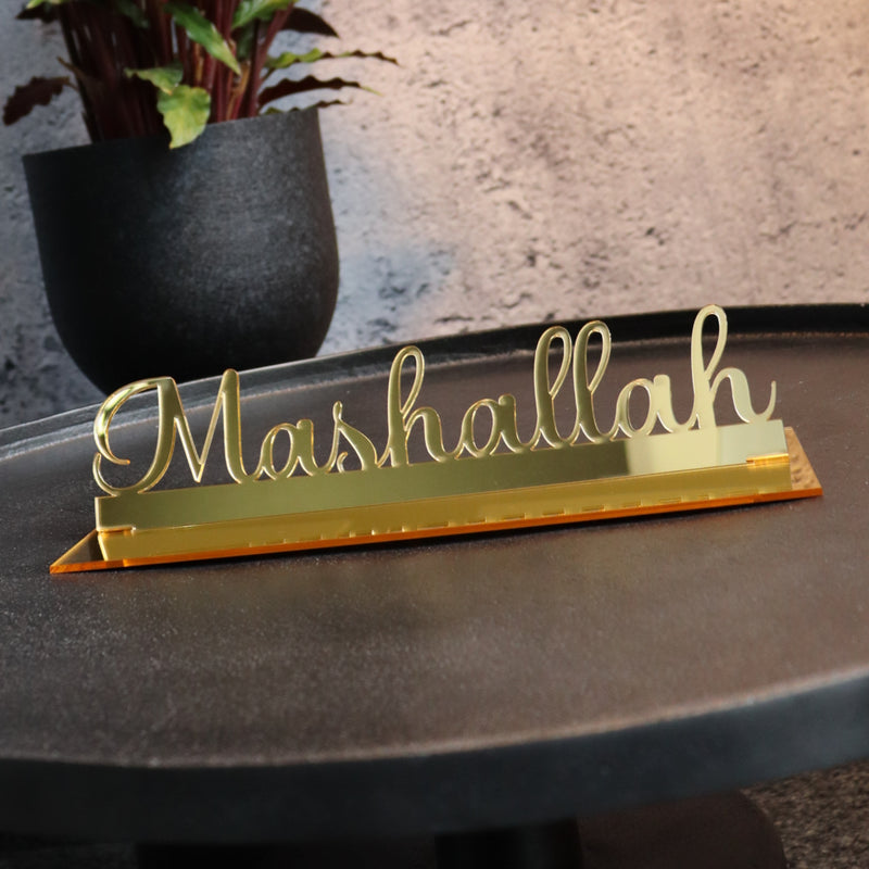Mashallah Tischdeko als Aufsteller in Gold