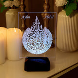 Personalisiertes islamisches Geschenk für jeden Anlass mit Ayatul Kursi Kalligraphie und LED-Leuchte